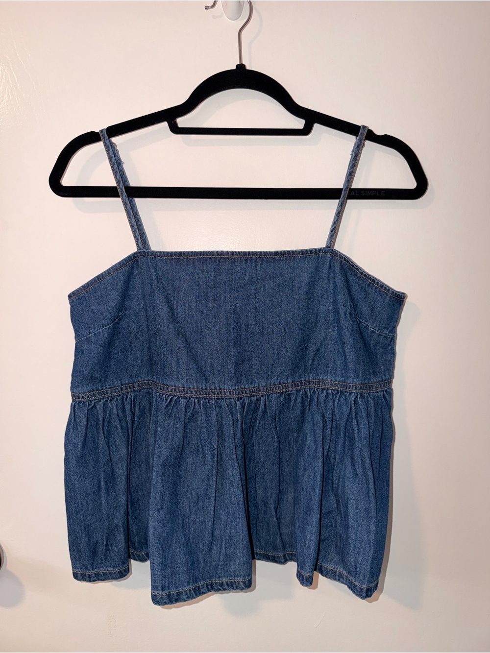 Frances’s Denim Peplum Tank Top